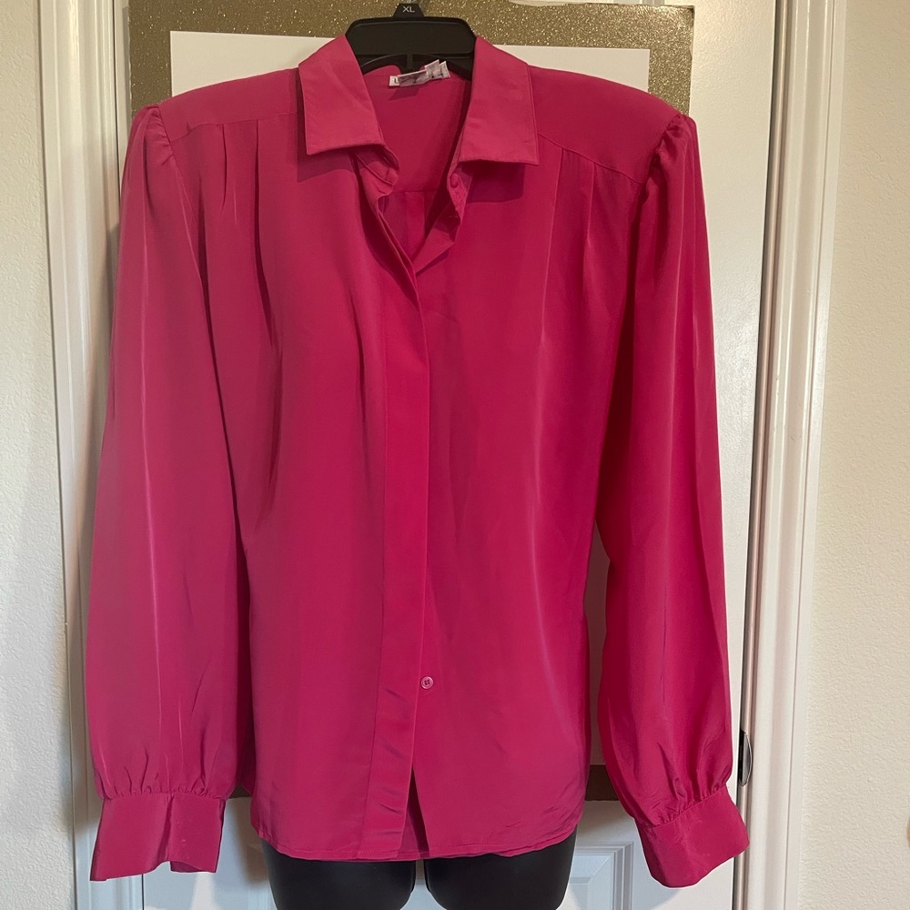 Lloyd Williams Vintage Pink Button Up Blouse